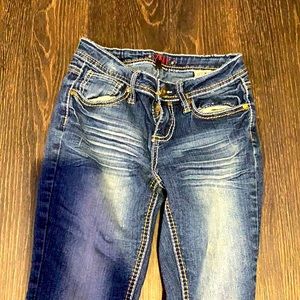 Blue skinny ripped jeans